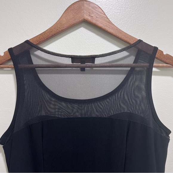 Picadilly Fashion Black Top with Mesh Sweetheart Neckline, Pleats in Back, Sm - Picture 6 of 8